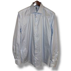 Stenstroms Bengal Stripe Fitted Body Twofold Cotton Super Dress Shirt 17 XL